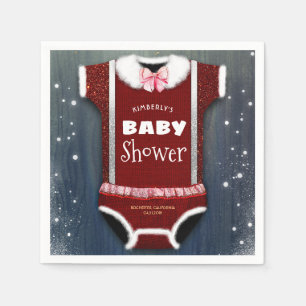 Serviette En Papier Baby shower d'hiver Little Père Noël