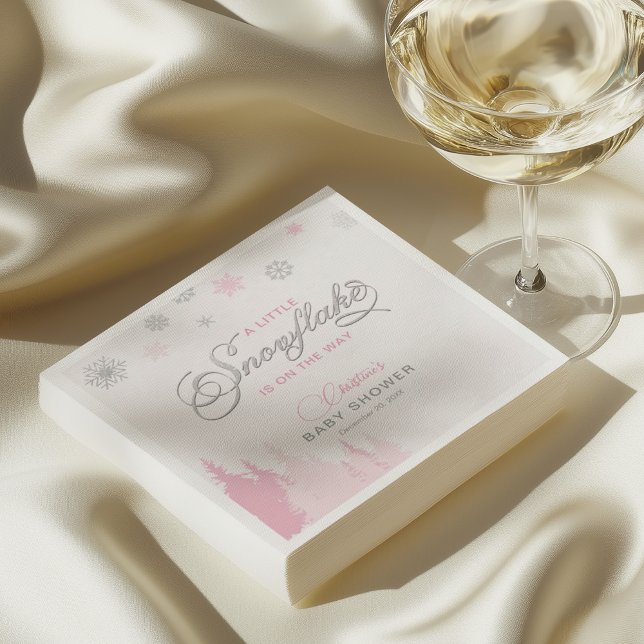 Serviette En Papier Baby shower d'hiver Little Snowflake Naples (Créateur téléchargé)