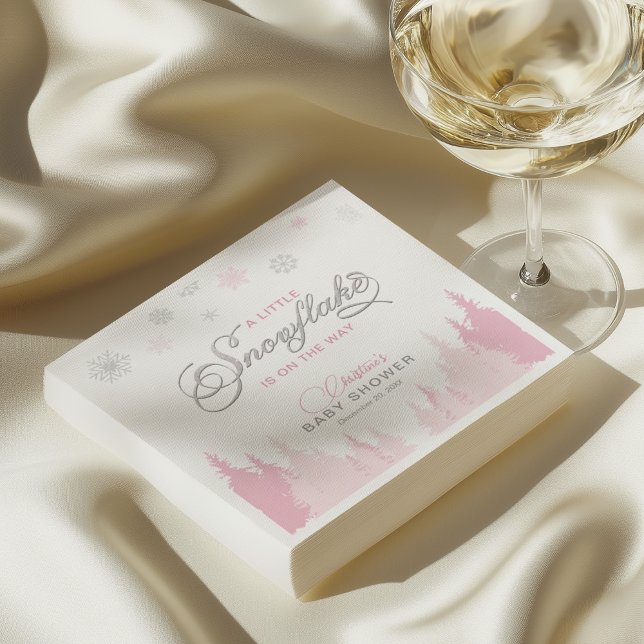 Serviette En Papier Baby shower d'hiver Little Snowflake Naples (Créateur téléchargé)