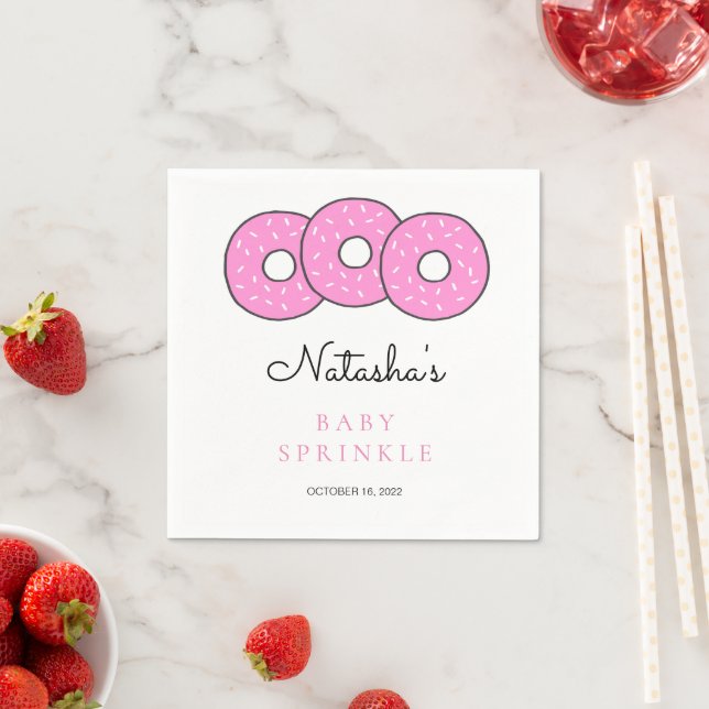 Serviette En Papier Baby shower d'illustration des beignets roses (En situation)