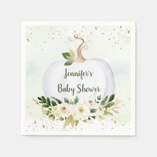 Serviette En Papier Baby shower d'or de la petite verdure Citrouille