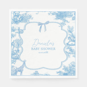 Serviette En Papier Baby shower d'ours bleu bleu français