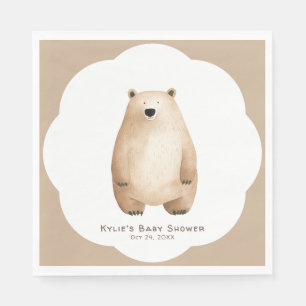 Serviette En Papier Baby shower d'ours en peluche d'attente neutre