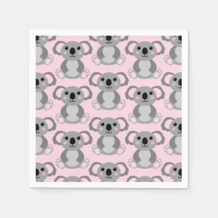 Serviette En Papier Baby shower d'ours rose Koala