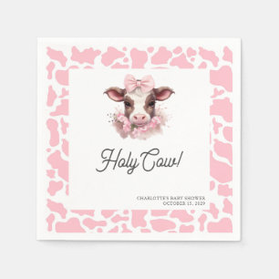 Serviette En Papier Baby shower du Boho Rose de la Vache Sainte