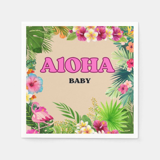 Serviette En Papier Baby shower du paradis tropical : serviettes de bé (Devant)