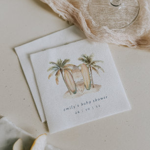 Serviette En Papier Baby shower du Surf côtier