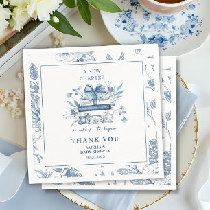 Serviette En Papier Baby-Shower « Dusty Blue Chinoiserie Nouveau chapi