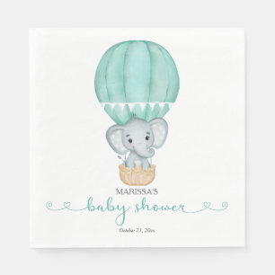 Serviette En Papier Baby shower écologique éléphant genre neutre