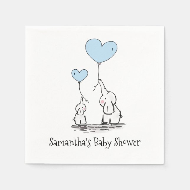 Serviette En Papier Baby shower éléphant (Devant)