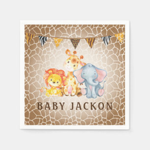 Serviette En Papier Baby shower Eléphant Jungle serviettes