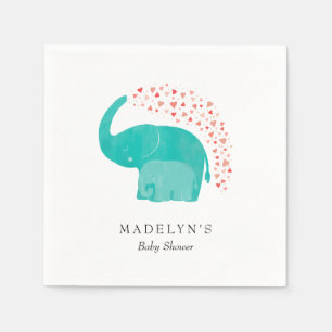 Serviette En Papier Baby shower Eléphant Mère et veau