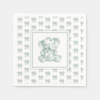 Baby shower Eléphant Toile Verte