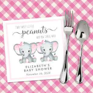 Serviette En Papier Baby shower Eléphant Twin Girls