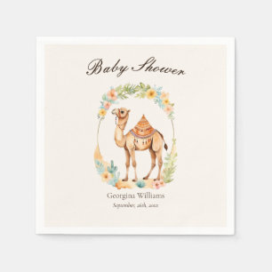 Serviette En Papier Baby shower en chameau d'aquarelle