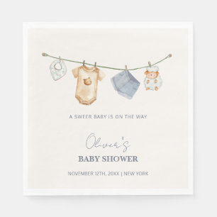 Serviette En Papier Baby shower en ligne Boho simple