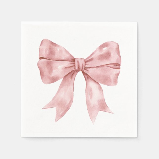 Serviette En Papier Baby shower en ruban rose (Devant)