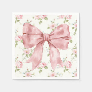 Serviette En Papier Baby shower en ruban rose