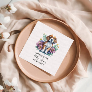 Serviette En Papier Baby shower en terre cuite de Chien de Chien de Ch