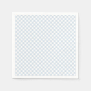 Serviette En Papier Baby shower en vichy bleu clair simple