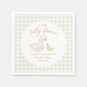 Serviette En Papier Baby shower En vichy canard à oie sotte