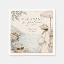Baby-shower enceinte au bord de la piscine