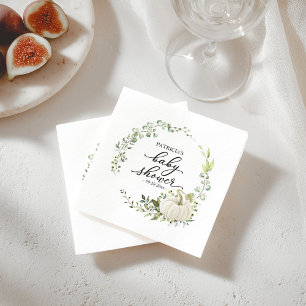 Serviette En Papier Baby Shower Eucalyptus et Citrouille de l'Automne