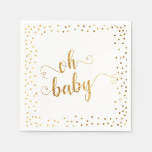 Serviette En Papier baby shower Faux Gold Foil Confetti