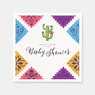 Serviette En Papier Baby shower Festif Mexicain en papier Ventilateur 