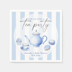 Serviette En Papier Baby Shower Fête à Thé Bleue