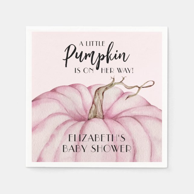 Serviette En Papier Baby shower fille Citrouille rose (Devant)