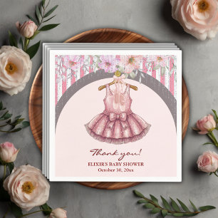 Serviette En Papier Baby shower Fille de Ballet Rose Tutu Ballerina mo