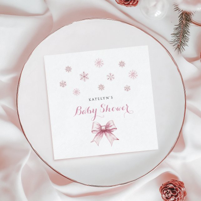 Serviette En Papier Baby shower Fille de Noël d'hiver (Créateur téléchargé)