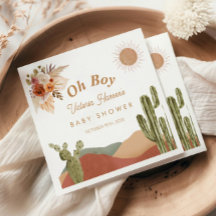 Baby Shower Fille Désert Cactus du Sud-Ouest Oh Ga
