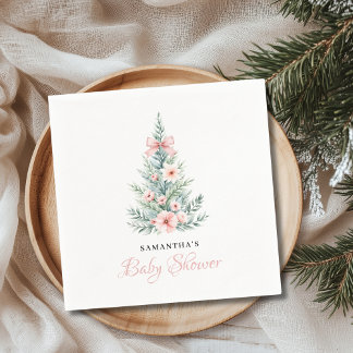 Serviette En Papier Baby shower Fille d'hiver Noël
