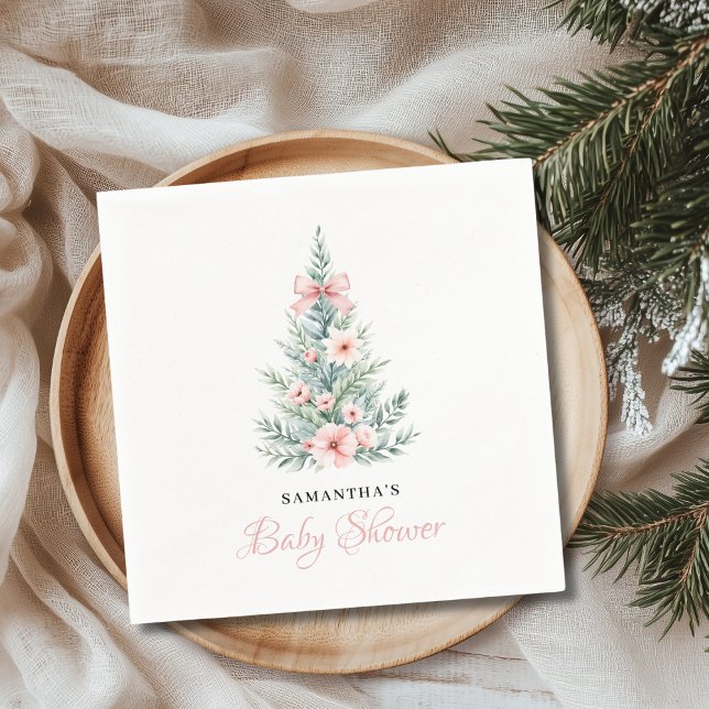 Serviette En Papier Baby shower Fille d'hiver Noël (Créateur téléchargé)