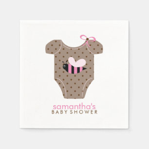 Serviette En Papier Baby shower fille en costume d'abeille rose