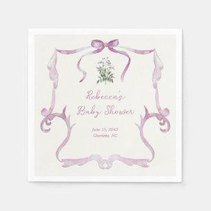 Serviette En Papier Baby Shower Fille Rose Préparatoire Grandmillennia
