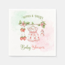 Baby shower Fille Vintage fraise