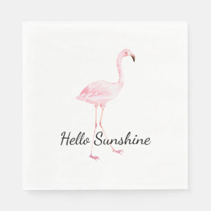 Serviette En Papier Baby shower Flamant rose rose