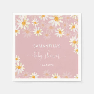 Serviette En Papier Baby shower fleur sauvage aquarelle
