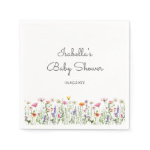 Baby shower Fleur sauvage aquarelle