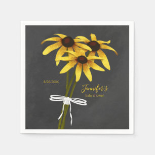 Serviette En Papier baby shower fleur sauvage Black Eyed Susan