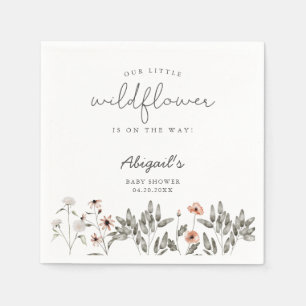 Serviette En Papier Baby shower Fleur sauvage Boho