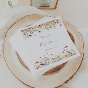 Serviette En Papier Baby shower Fleur sauvage coloré Meadow