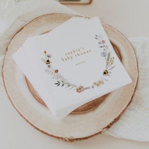 Serviette En Papier Baby shower Fleur sauvage de Mama à Bee