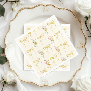 Serviette En Papier Baby shower Fleur sauvage d'été de la Bow jaune