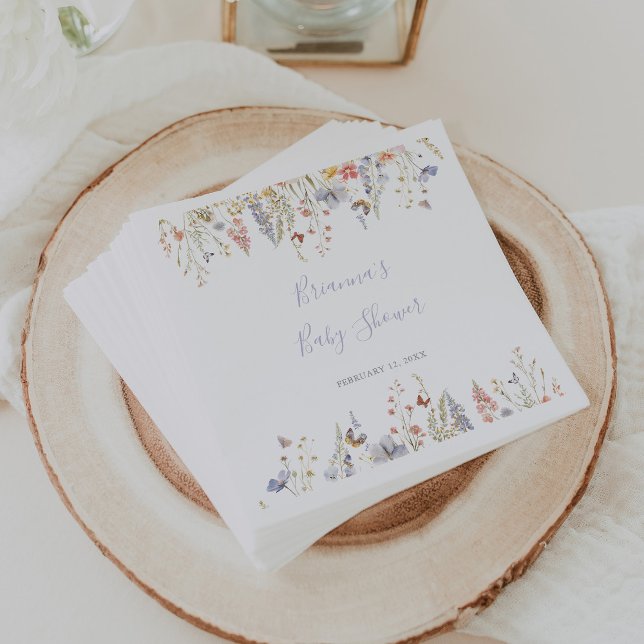 Serviette En Papier Baby shower Fleur sauvage multicouleur été (Créateur téléchargé)