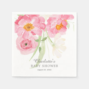 Serviette En Papier Baby shower fleuri Printemps Naples