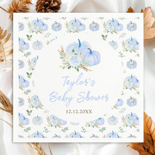 Serviette En Papier Baby Shower Fleurs de Citrouilles Bleues